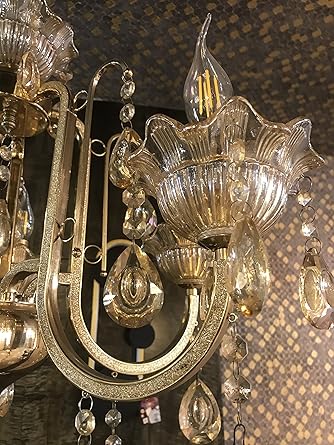 5 Watts Rectangular Metal Frame Hanging Decorative Pendant 8 Chandelier LED Lamp (Multicolor)