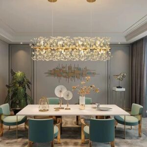 PQG Crystal Glass Gold Modern LED Chandelier Light 900x300MM-1